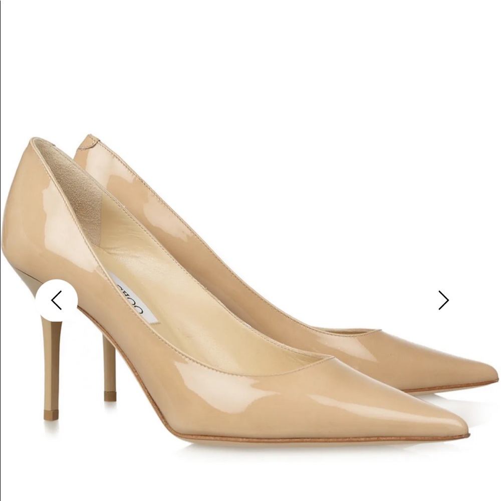 Jimmy Choo Agnes patent nude pump SZ 36